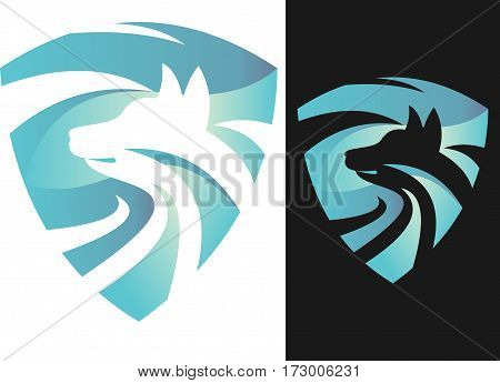 logo illustration blue animal fox protection wildlife