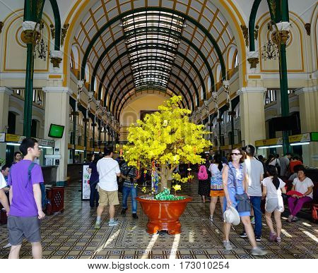 Saigon Central Post Office In Southern Vietnam
