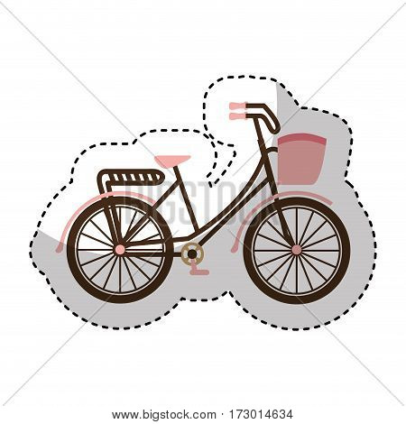 bicycle drawing romanitc card vector illustration design