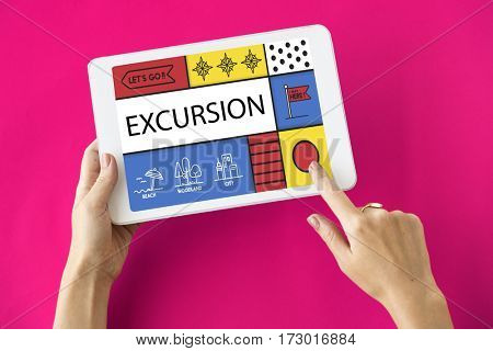 Journey Discovery Holiday Adventure Graphic Icon Word