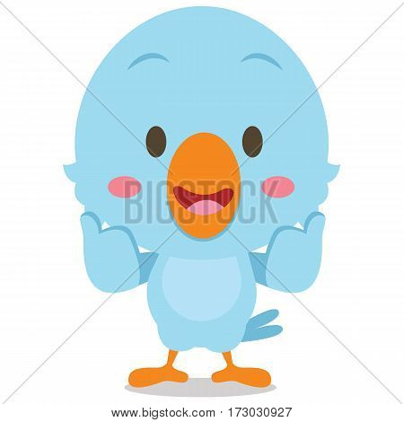Illustration of standing bluebird character collection stock