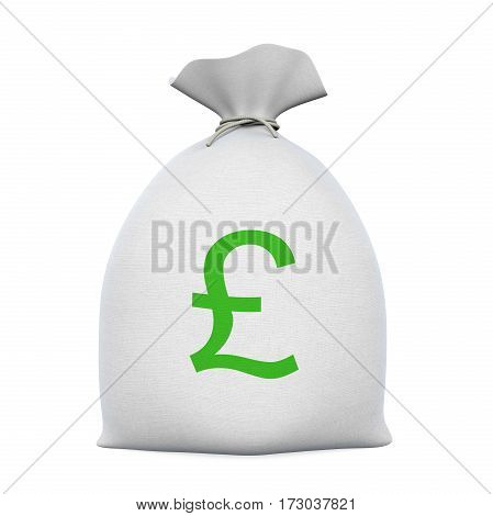 Sack Money Pound isolated on white background. 3D render