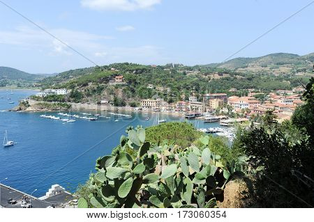 The coast at Porto Azzurro on Elba IslandTuscanyItaly