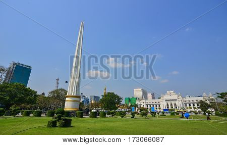 Independence Monument In Yangon, Myanmar