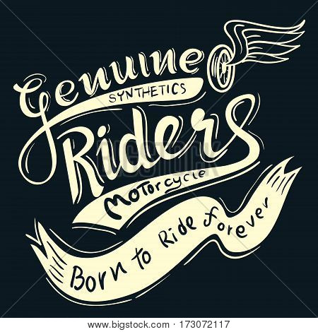 genuine riders typographicfor t-shirt tee design vector illustration