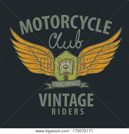 Vector of motorcycle typographic for t-shirt tee graphics
