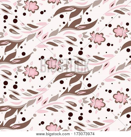 Seamless floral pattern vector, flowers illustration background