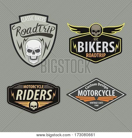motor racing emblem set sticker vector illustration