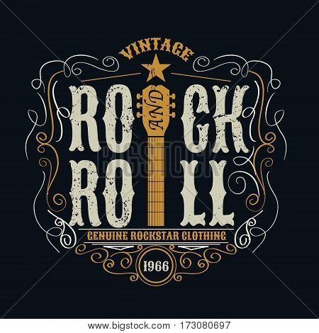 vintage rock and roll typograpic for t-shirt tee design