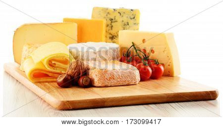 Different Sorts Of Cheese Isolated On White Background