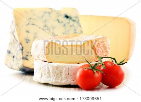 Different Sorts Of Cheese Isolated On White Background