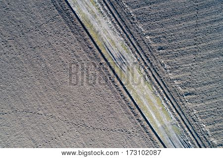 Top View Od Soil In Field