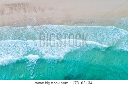 Aerial view. Top view.amazing nature background.The color of the water and beautifully bright.Azure beach with rocky mountains and clear water of Thailand ocean at sunny day.