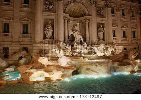 Rome. Image of famous Trevi Fountain in Rome Italy.