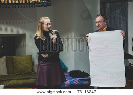 Russia, Novosibirsk, business conference in loft bee 02 february 2017