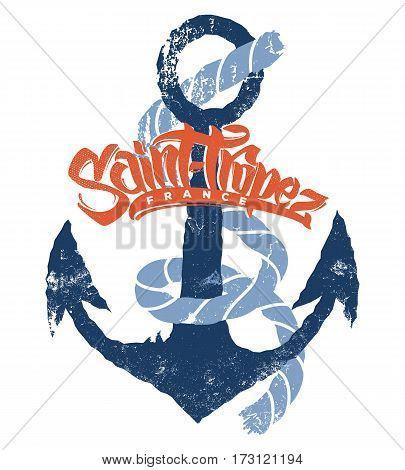Saint-Tropez t-shirt vector print design vector illustration