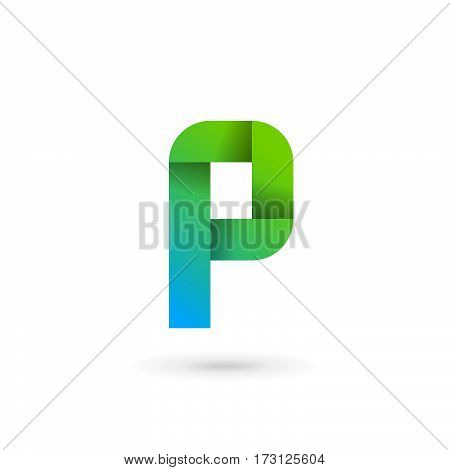 Letter P Ribbon Logo Icon Design Template Elements
