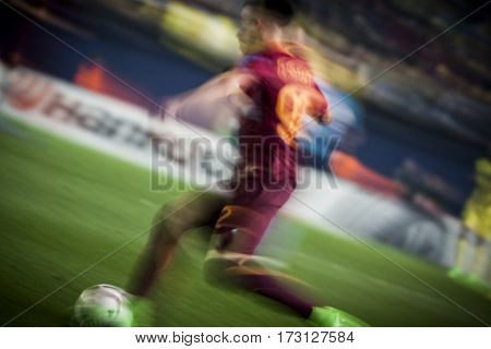 VILLARREAL, SPAIN - FEBRUARY 16: Stephan El Shaarawy during UEFA Europa League match between Villarreal CF and AS Roma at Ceramica Stadium on February 16, 2017 in Villarreal, Spain