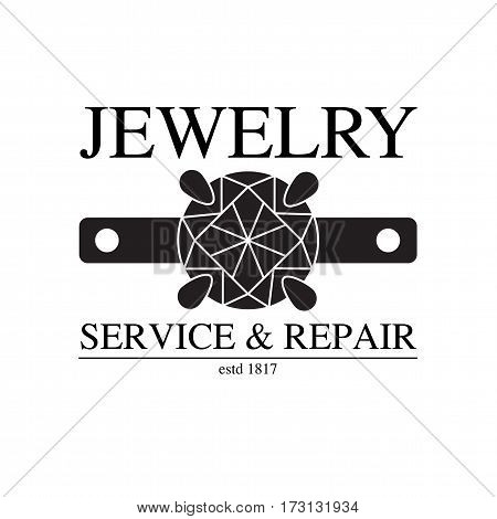 Vector Image Of Logo Jewelry Service. Trendy Concept For Repair Shop Or Maintenance Of Jewelry Produ