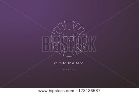 Hd H D Monogram Floral Line Art Flower Letter Company Logo Icon Design