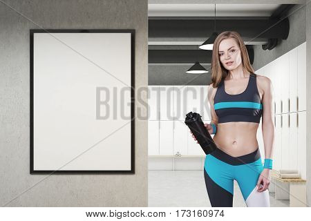 Girl In Locker Room With Framed Poster, Front
