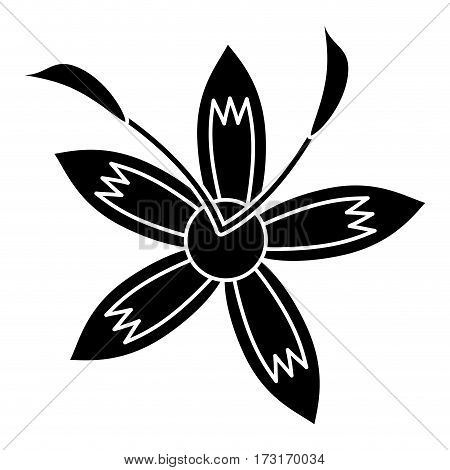 flower daylily beautiful flora pictogram vector illustration eps 10