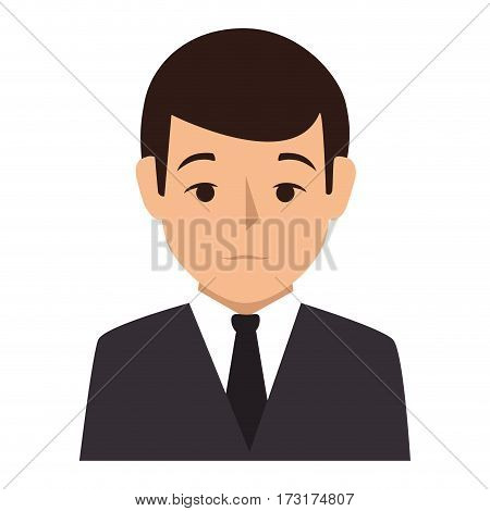 colorful silhouette half body man formal style vector illustration