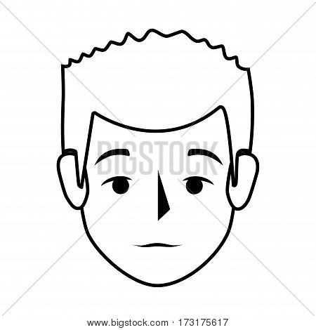 silhouette front view man with serius gesture vector illustration