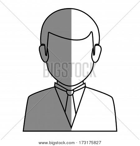 silhouette faceless half body man formal style vector illustration