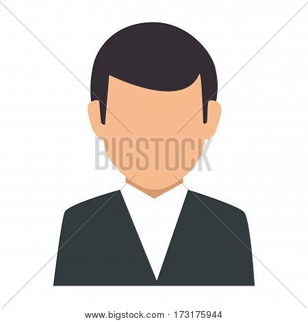colorful silhouette faceless half body man formal outfit vector illustration