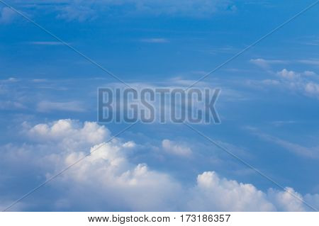 Blue sky and the soft white cloud nautural landscape background