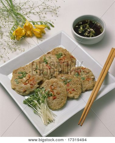 Koreanske ristet pandekage mad