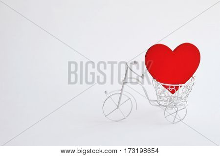 Decorative bicycle with heart. white Background mode