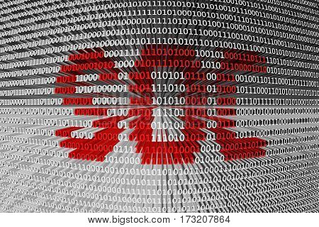 soc in the form of binary code, 3D illustration