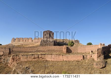 Walls And Main Castle, Daroca, Zaragoza Province, Aragon, Spain