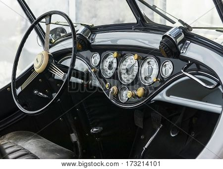 Ingolstadt, Germany - September 2016: retro salon at the exposition of the city AUDI museum