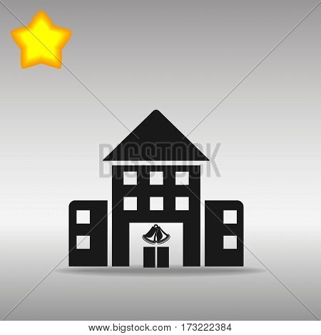 black School building Icon button logo symbol concept high quality on the gray background