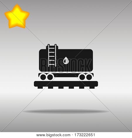black Railroad Tank with oil Icon button logo symbol concept high quality on the gray background