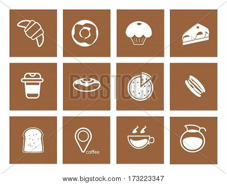 coffee icon set all about coffee shop