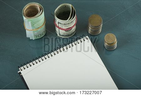 Background of banknotes. Euro banknotes 50 fifty. Money background