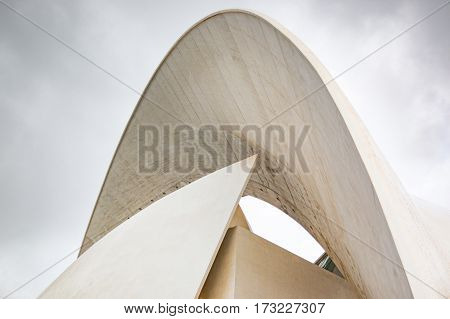 SANTA CRUZ DE TENERIFE SPAIN - 12.02.2017: Auditorio de an in Santa Cruz in Tenerife Canary Islands Spain. This auditorium was designed by famous architect Santiago Calatrava