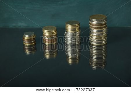 Background of banknotes. Euro banknotes 50 fifty. Money background
