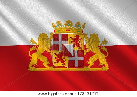 Flag of Utrecht is a province of the Netherlands. 3d illustration