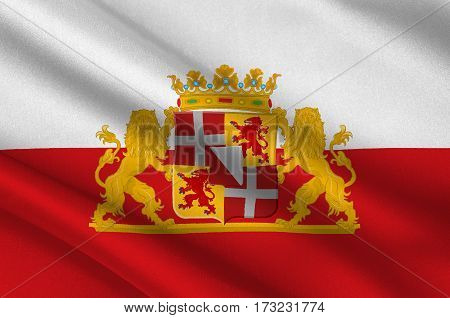 Flag of Utrecht is a province of the Netherlands. 3d illustration