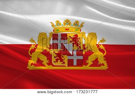 Flag of Utrecht is a province of the Netherlands. 3d illustration