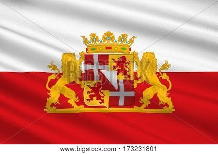Flag of Utrecht is a province of the Netherlands. 3d illustration