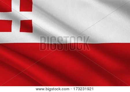 Flag of Utrecht is a province of the Netherlands. 3d illustration