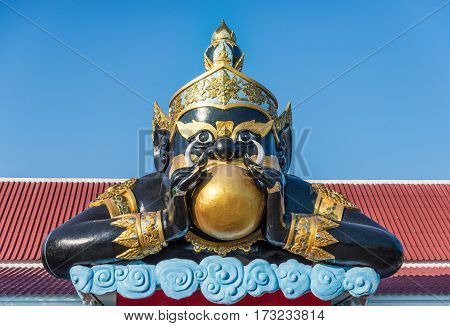 THAILAND : Rahu statue in temple Thailand in wat Saman
