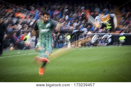 VALENCIA, SPAIN - FEBRUARY 19: Raul Garcia during La Liga soccer match between Valencia CF and CD Athletic Club Bilbao at Mestalla Stadium on February 19, 2017 in Valencia, Spain