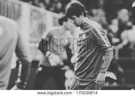 VALENCIA, SPAIN - FEBRUARY 19: Mikel San Jose during La Liga soccer match between Valencia CF and CD Athletic Club Bilbao at Mestalla Stadium on February 19, 2017 in Valencia, Spain